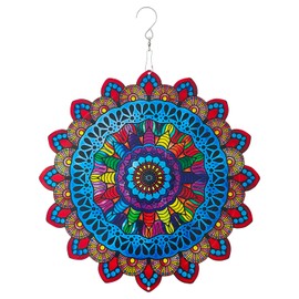 Wind Spinner Hanging 3D Stainless Steel Spinners Wind Sculptures Metal Decoration Mandala for Outdoor Indoor Garden Decor, 12 inches