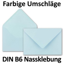 NEUSER PAPIER 75x envelopes in baby blue 80 g/m² envelopes in DIN B6 format 12.5 x 17.6 cm wet glue without window