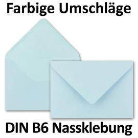 NEUSER PAPIER 75x envelopes in baby blue 80 g/m² envelopes in DIN B6 format 12.5 x 17.6 cm wet glue without window