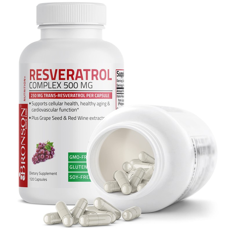 Bronson Bronson Resveratrol 500 Complex Standardized Trans-Resveratrol + Grape Seed