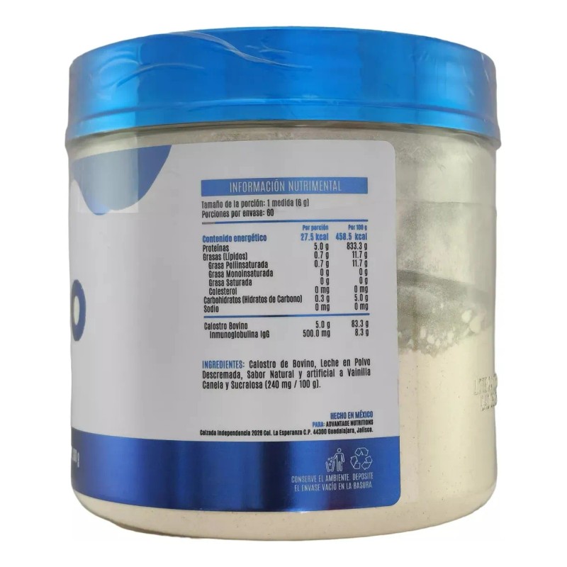 Suplemento De Calostro Bovino Advance Nutrition Sabor Vainilla/canela