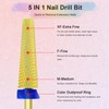 Depvko Super Long 5 in 1 Nail Drill Bits, 3/32''