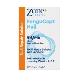 Zane HELLAS Probably the best oregano oil products in the world Fungucept Nail Repair Solution. Helps Nails Grow Healthy & Strong. Stops Discoloration, Thickening, Crumbling, Brittleness & Cracking. 100% Natural Ingredients - 10 ml