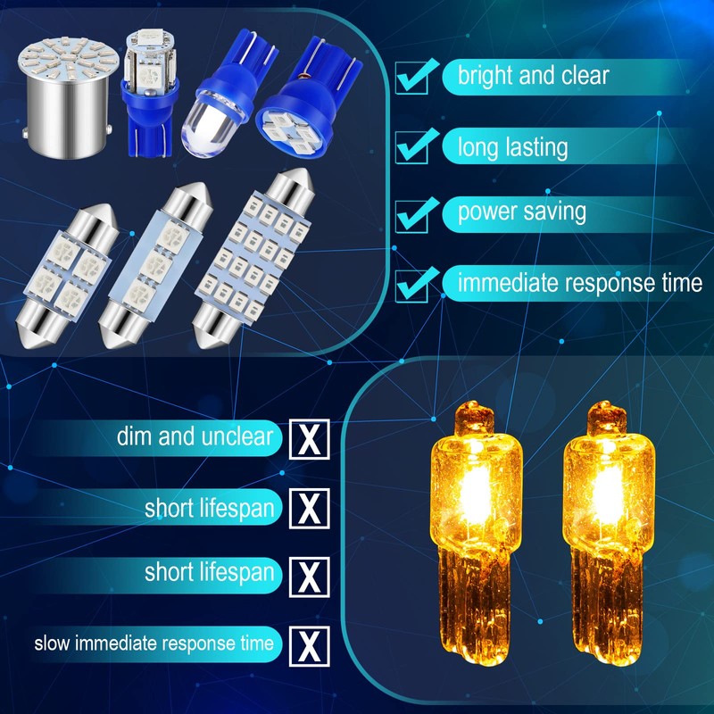 Frienda 70 Pieces LED Car Bulb Kit Interior Light, License