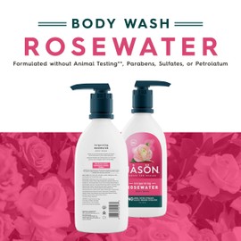 JASON JASON Rosewater Invigorating Body Wash, For a Gentle Feeling Clean, 30 Fluid Ounces