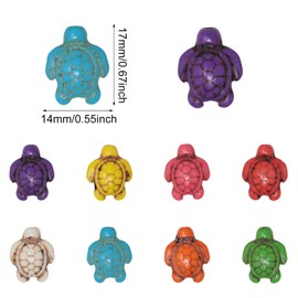 Honbay 69PCS Colorful Sea Turtle Beads Sea Themed Turquoise Beads Summer Ocean Theme Spacer Beads Tortoise Loose Beads for Bracelets Anklets Necklaces Earrings Jewelry Making or DIY Craft Projects