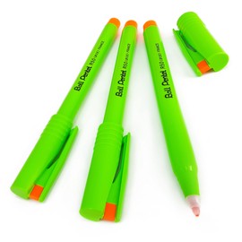 Pentel - R50 Ball - Liquid Ink Rollerball - Retro Edition - Orange Ink/Lime Body - Pack of 3