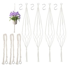 HEIYUET 8er Set Makramee Blumenampel, 95cm Lang Boho Deko Baumwollseil Hängeampel Blumentopf Hängend Pflanzenaufhänger für Innen Außen Decken Balkone Wanddekoration