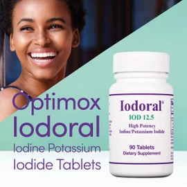Optimox, Iodoral 12,5mg, with Iodine and Potassium Iodide, Depot, 90 Vegan Tablets, Lab Tested, Vegetarian, Gluten Free, Soy Free, Non-GMO
