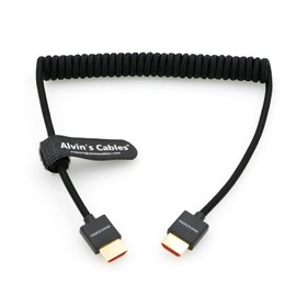 Alvin’s Cables 8K 2.1 Full HDMI Braided Coiled-Cable for Atomos Ninja-V 4K-60P Record from Z-CAM for Canon-C70, for Sony A7S3| A9| A74