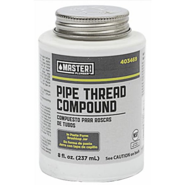 Master Plumber, 8 OZ, Gray Pipe Dope Thread Compound, Brush