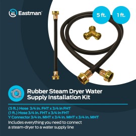 EZ-FLO Eastman Rubber Steam Dryer Water Supply Installation Kit, 3/4 Inch FHT x 3/4 Inc