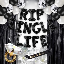 Bachelorette Decorations Naughty Bachelorette Party Favors Bridal Shower Decorations Rip Single Life Balloons Banner Decor Balloons Rose Gold Bachelorette Party Supplies