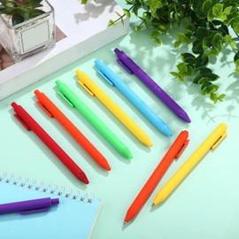 Nezyo 60 Pack Retractable Ballpoint Black Ink Pens Bulk Pens Office Pens Colored Ballpoint Pens Cute Pens Smooth Writing Aesthetic Pens for Daily Writing Notebook Office School (Bright Colors)