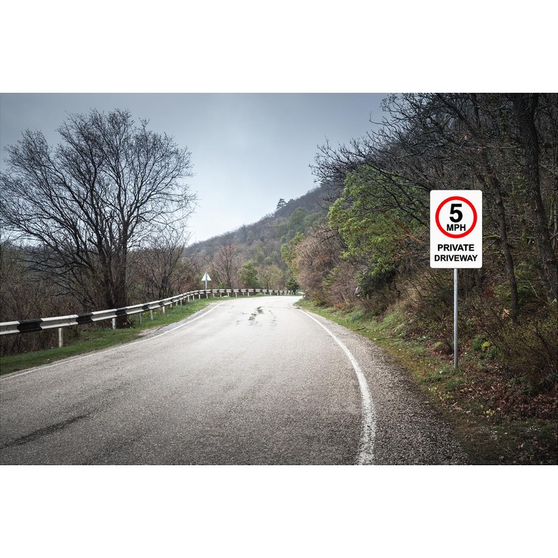 5mph private driveway Safety Sign - 1.2mm Rigid plastic high-visibility