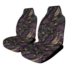 CZLBTFTP Car Seat Covers for Front Seats, Tropical Leaves Print Automotive Universal Front Seat Cover Fit for Car Truck Van and SUV