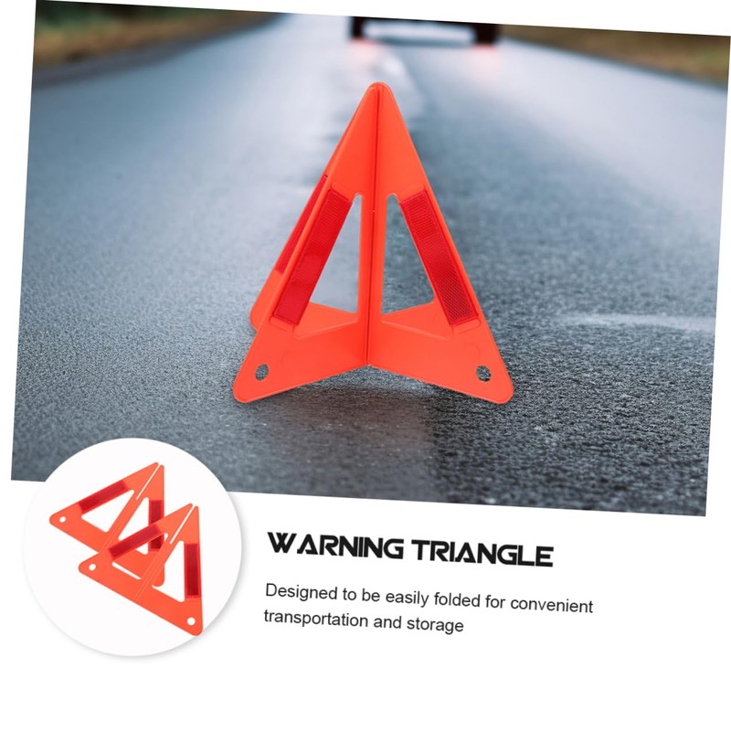 GLEAVI 3pcs Vehicle Roadside Safety Kit Reflective Warning Triangles Emergency