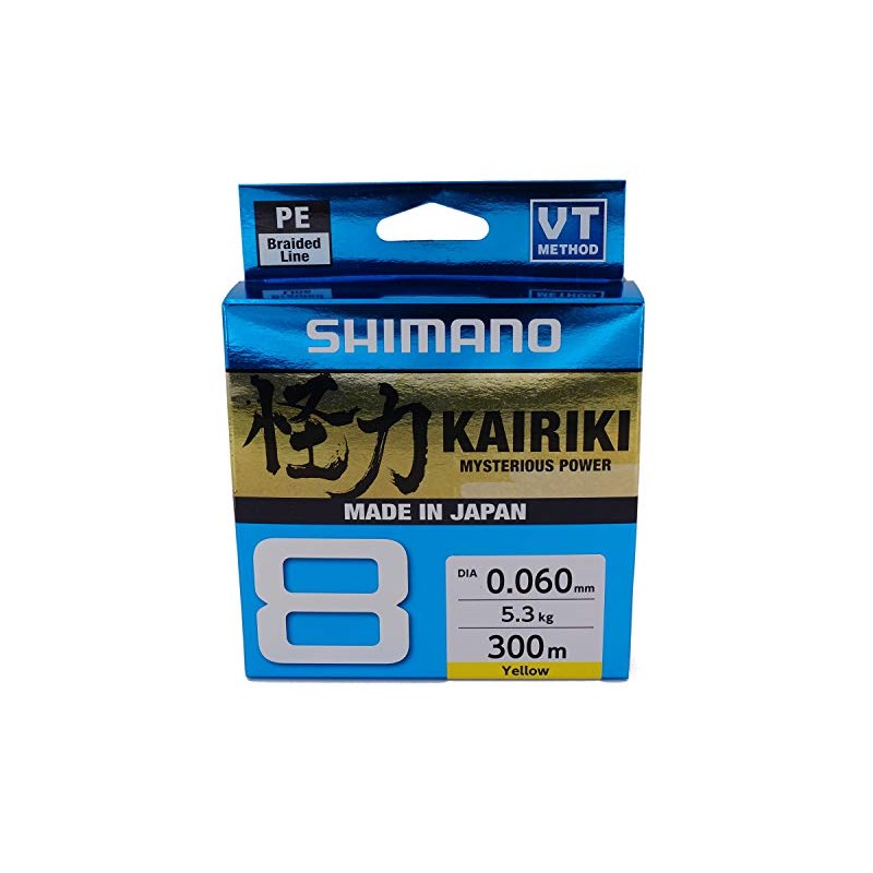 Line Kairiki 8, 300 m, 0.28 mm, 29.3 kg, Yellow