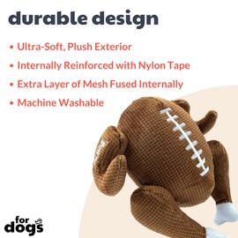 Huxley & Kent for Dogs | Turkey Bowl (Jumbo) | Fall Power Plush Dog Toy with Squeaker | Funny Dog Toy | Cute Dog Toy | H&K Squeaky Dog Toy