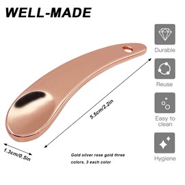 9 Pack Metal Makeup Spatula, 3 Colors Reusable Crescent Shape Mini Zinc Alloy Facial Cream Cosmetic Spoon Applicator for Beauty Mixing Skincare Cream Lotions Moisturizers Eye Cream Massage Face Mask