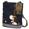 Chala Patch Cross-Body Women Handbag, Blue Denim Canvas Messenger Bag