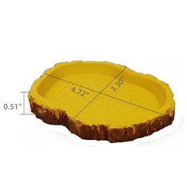 Reptile Food Water Bowl Resin Feeder Worm Bowl Animal Food Bowl for Turtle, Gecko, Snake, Lizard, Turtle