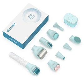 Kit De Rodillo Dérmico 10 En 1, Rodillo De Microagujas De 0,25 Mm, Rodillo Facial De Belleza, Herramientas Para El Cuidado De La Piel, 10 Cabezales Re