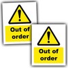 2-Pack Out of Order Vinyl Sticker Sign Labels -Waterproof sticker
