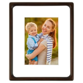 Golden State Art 8x10 Picture Frames - Brown Solid Wood with Glass, Rounded Corner 8 x 10 Picture Frame Matted to 5x7 Photos - Wall or Tabletop Decor Display
