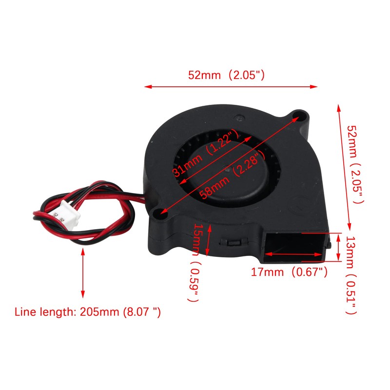 logyues 5 Pack 5015 24V Turbine Turbo Blower Fan Dual