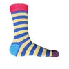 Cozy Flair 6 Pairs Men's Colourful Striped Cotton Rich Crew