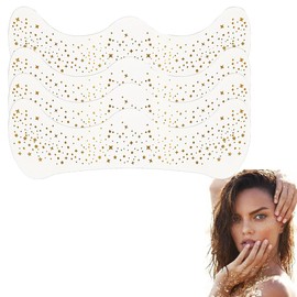 IKOPFLN Pack of 4 Glitter Face Freckles Tattoos, Waterproof Golden Stars and Dots Temporary Tattoos, Festival Freckles, Henna Freckles Tattoo Foil (Golden), b