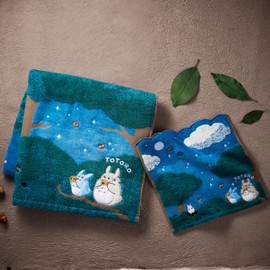 Marushin Ghibli 1005045400 My Neighbor Totoro Hand Towel, 100% Cotton, Character Goods, Gift, Gift, Birthday, Mother's Day, Moonlit Night,