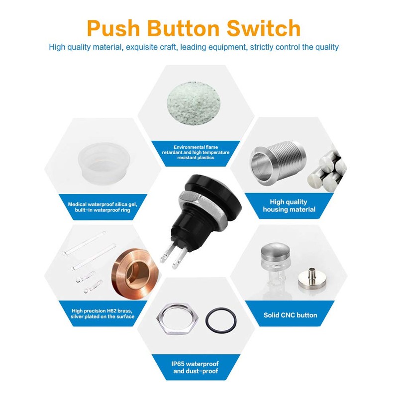 Car Push Button Switch Instant Push Button Switch 1A 24V