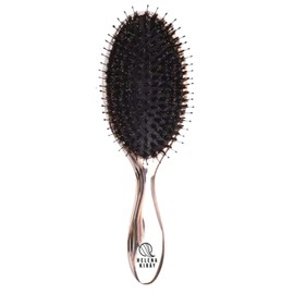 HELENA KIRAY Hair Brush, Paddle Brush, Round, Square, L Size, Pig Hair, Boar Bristle, Natural Wood, Massage, Straight, Women's, Hair, Glossy, Luxurious, Smooth (Pink Gold/Round (Round))