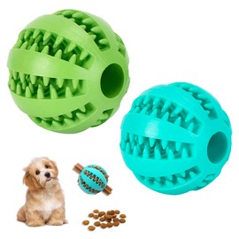 Taiyyi Zahnputzball,futterball für Hunde,Zum Reinigen/Kauen/Spiel-/Trainingskugeln,Naturkautschukhund -Fütterungskugeln, 2 (grün und blau)