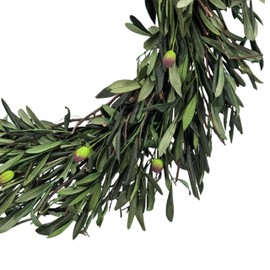 Galt International 21" Green Preserved Olive Branch Wreath Home Decor Front Door Wall Window Spring Summer Fresh Mother's Day Decoration