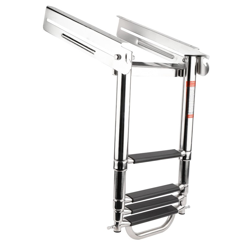 Amarine Made Boat Ladder, 4-Step Sliding Ladder with Stainless Steel
