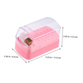 Baluue 2pcs Nail Drill Bit Holders Cleaning Brush Organizer for Manicure Tools Compact Storage Case for Nail Bits for Home and Salon Use