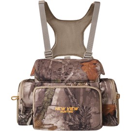 NEW VIEW CamoSltealth Binocular Harness Chest Pack, Silent Binocular and Rangefinder Harness with Rain Cover, Fit 10x50/56 Binoculars