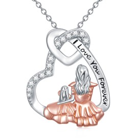 Shusukue Guitar Plectrum Necklace Pendant Chain Sterling Silver 925 Necklaces for Women Girls Women Men Abalone Jewellery, Sterling Silver