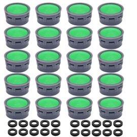 LMOGWL 20 Pieces Faucet Filter with 20 Seals, Faucet Aerator, tap Water Filter Plug, Bathroom Accessories, Faucet Replacement Parts, Suitable for Bathroom, Kitchen, Sink Replacement Aerator