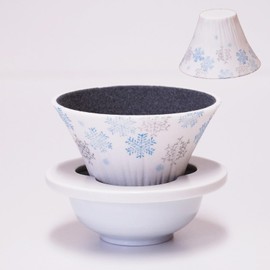 COFIL Fuji Four Seasons Ceramic Filter with Server and Saucer, Snow (Winter)