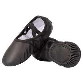 ARCLIBER Zapatillas de Ballet en Suave Piel de PU Negra para niños, niñas y Mujeres 24 cm