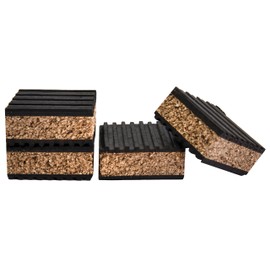 4 Pack Sound Isolation Pads, Cork Pads,2” x 2” x 7/8”, for Turntables to Reduce Vibration and Skipping