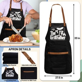 WorldBazaar Daddys Grilling Platter Fathers Day Gift Dad Grill Apron BBQ Grilling Tray Apron Set Father Gifts From Son Daughter Birthday Holiday