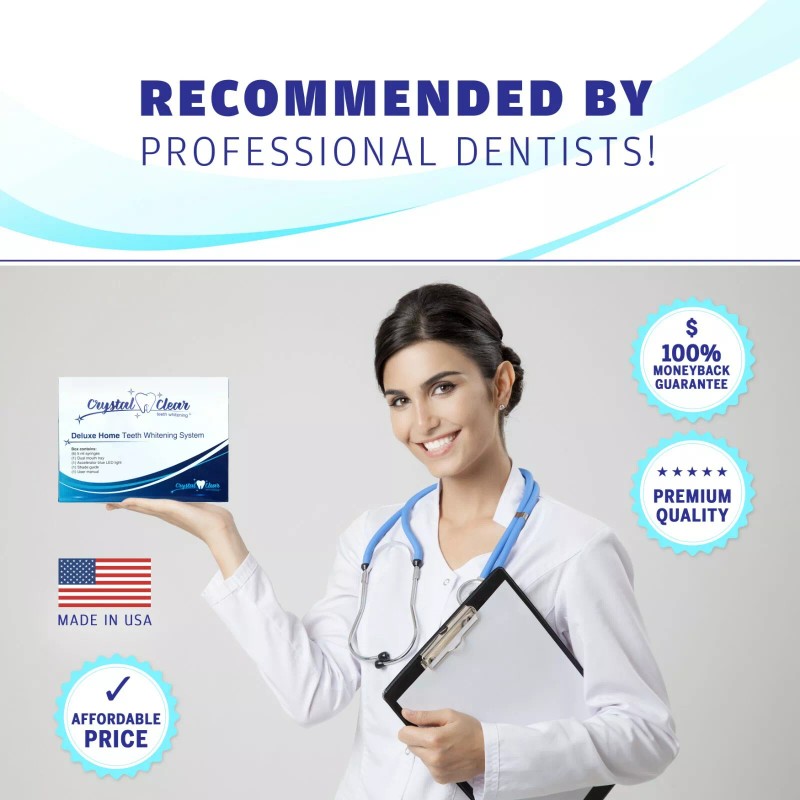 Crystal Clear Blanqueador De Dientes Laser Gel KIT Profesional Dientes