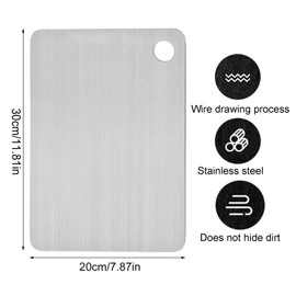 ZHYUAN Stainless Steel Cutting Board for Kitchen,Kitchen Cutting Boards,Double-Sided Chopping Board,Double-Sided Food Grade Meat Cutting Board,Cutting Board,Dishwasher Safe,for Meat Vegetables Fruits