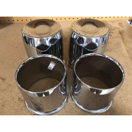 Vision (2) OPEN (2) CLOSED XL CHROME 8 LUG CAPS 5.15" DIA FIT 1997 & OLDER F250 & F350