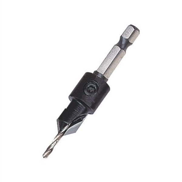 Trend Snappy TCT 9.5mm Countersink with Adjustable 3.25mm Pilot Drill, Tungsten Carbide Tipped, Ideal for Ply, MDF & Chipboard, SNAP/CS/10TC